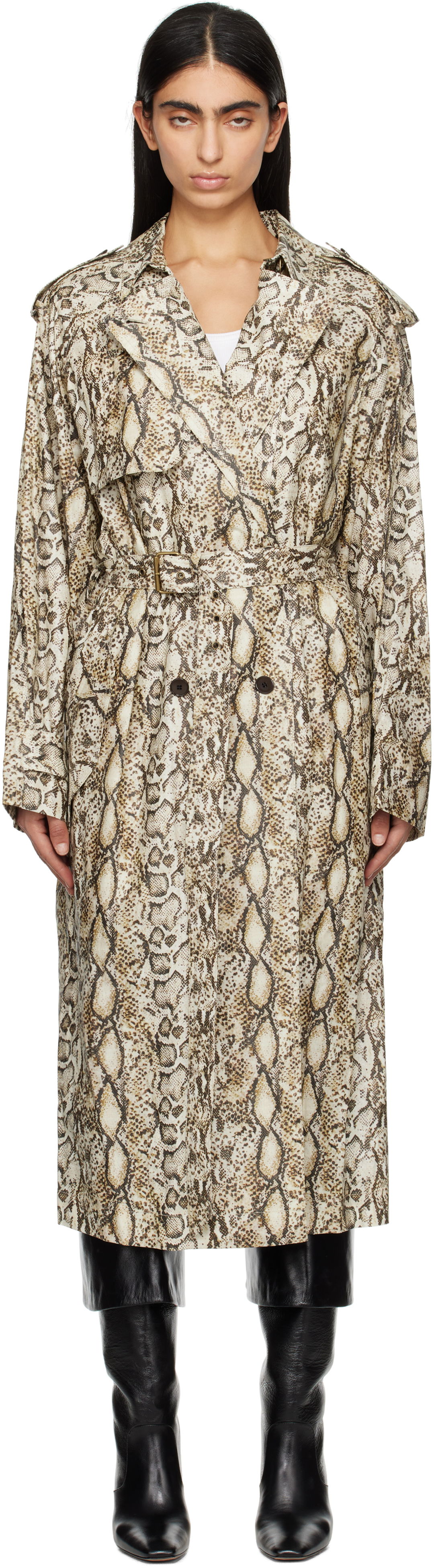 Trenchcoat ISABEL MARANT Isabel Marant Freanne Snakeskin Trench Coat Beige | MA0410FA-C1C01I, 0