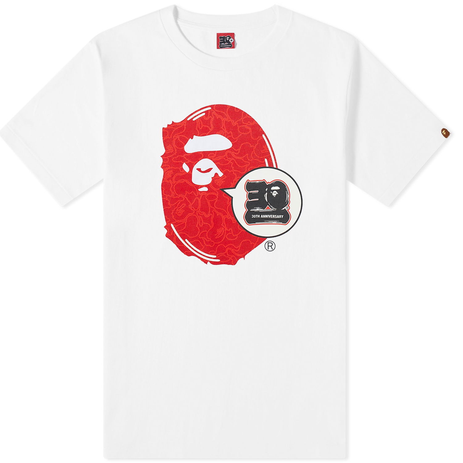 T-shirt BAPE 30th Anniversary Ape Head T-Shirt Rød | 001TEJ701006F-WHR, 0