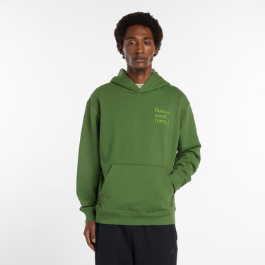 Sweatshirt New Balance Hoodie with 'Runners aren't normal' Slogan Grøn | NBMT53918DAE, 0