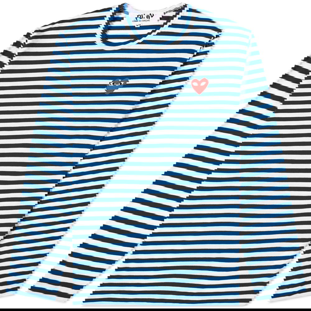 T-shirt Comme des Garçons Play Heart Stripe Logo Tee Flerfarvet | P1T164-2, 0