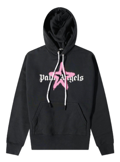 Sweatshirt Palm Angels Star Sprayed Logo Popover Hoody Sort | PMBB058C99FLE0071030