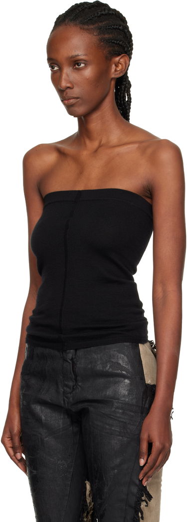 Tanktop Rick Owens Rick Owens Concordians Runway Ribbed Tube Top Sort | RO02E4674 WS, 3