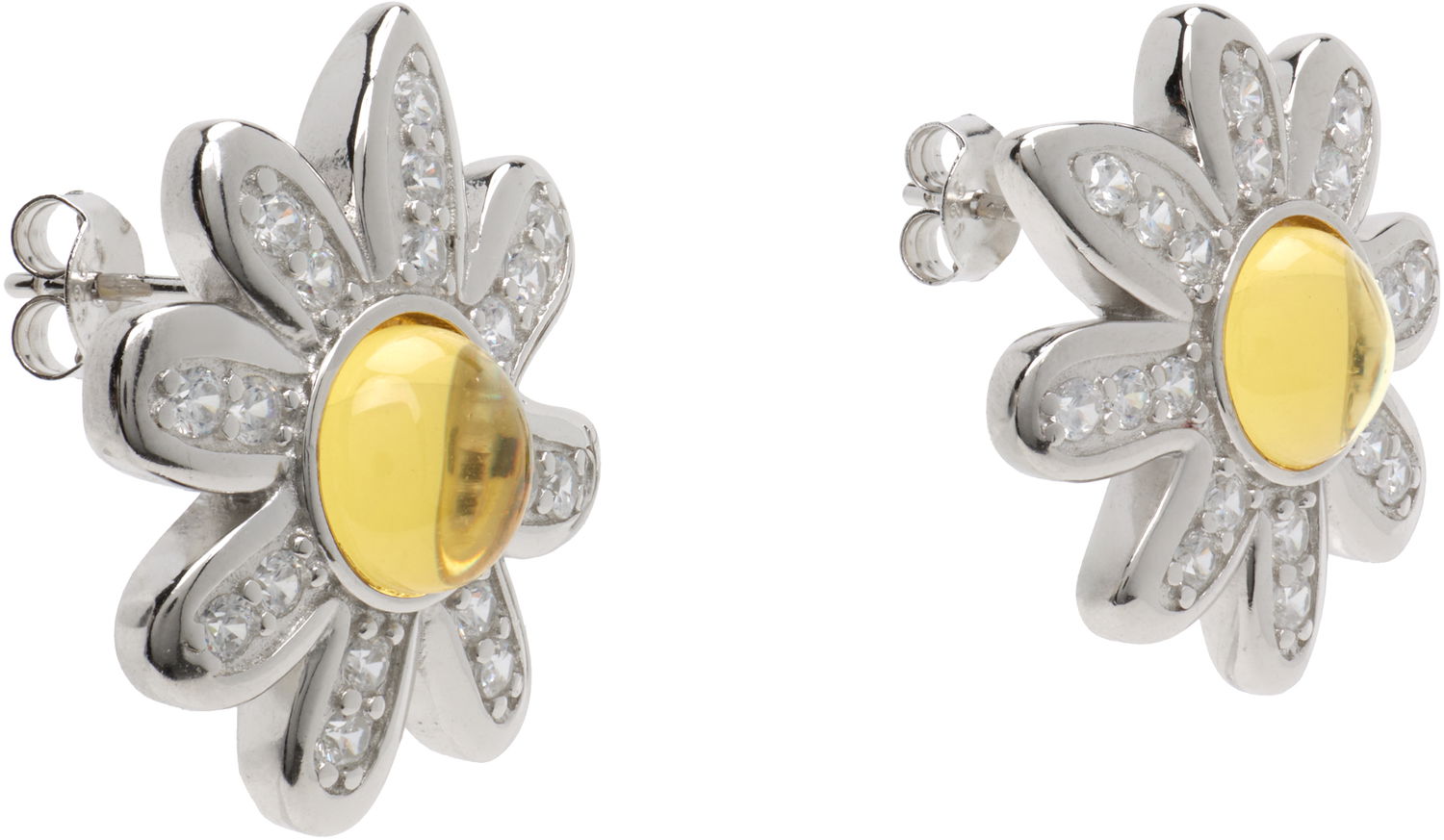 Øreringe Collina Strada Collina Strada Silver Daisy Earrings with Yellow Center Gul | XX1092, 1
