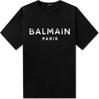 T-shirt Balmain Foil Paris Logo T-Shirt Sort | BH0EG010BC58-EHZ, 1