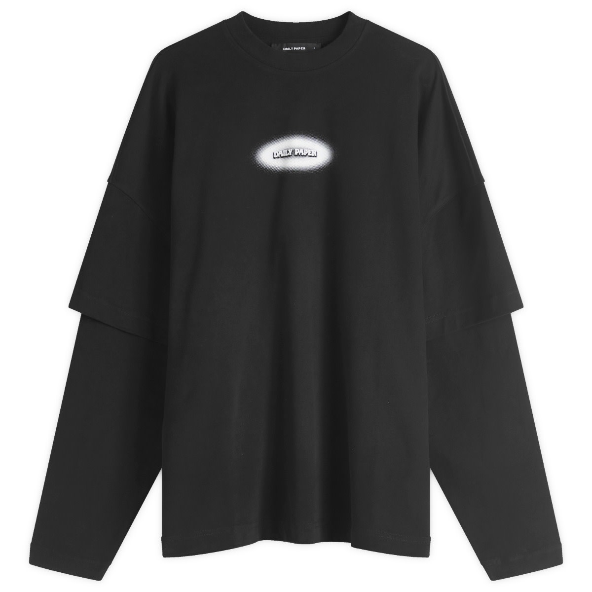 T-shirt DAILY PAPER Daily Paper Layered T-Shirt, Size Medium Sort | 2511091, 0