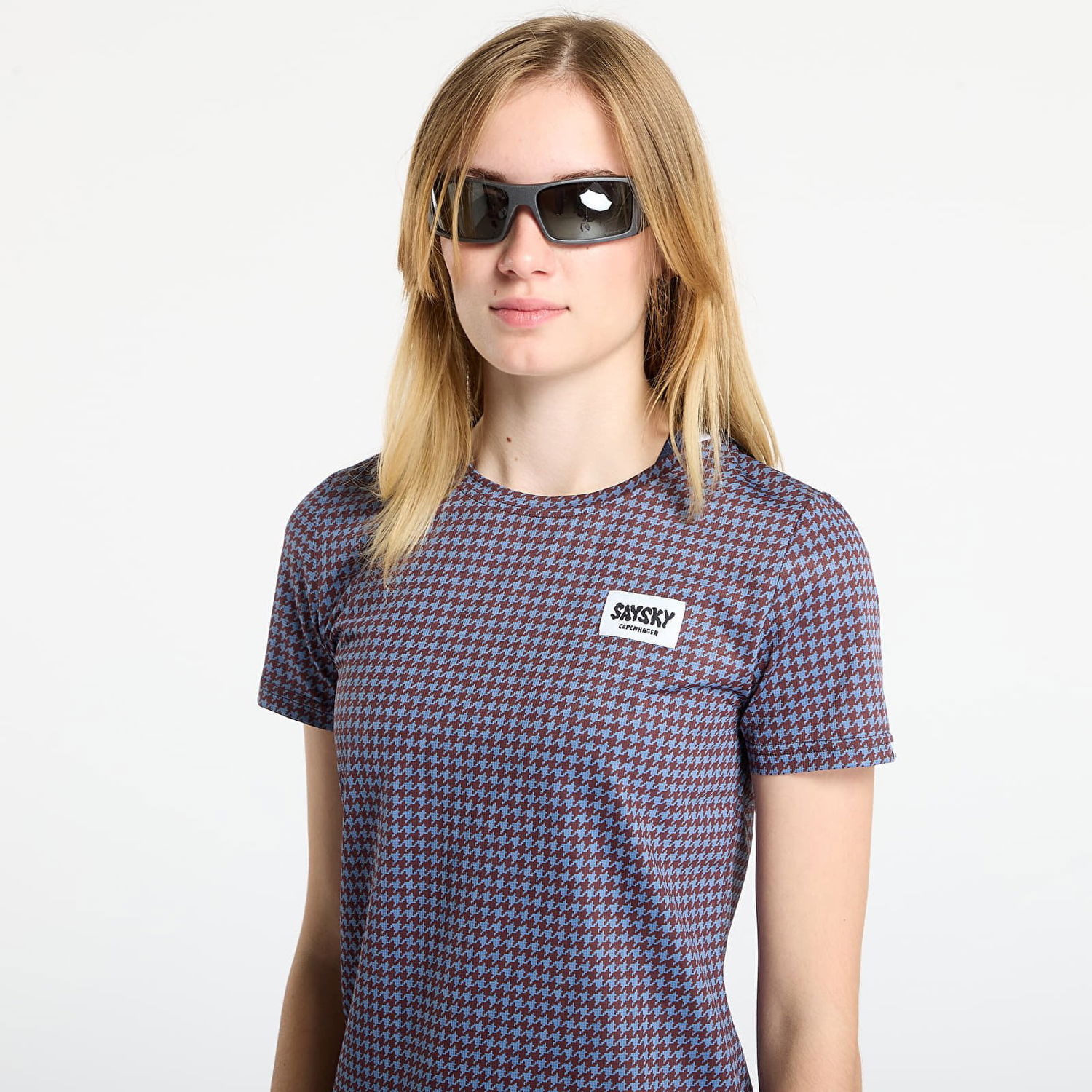 T-shirt Saysky Houndstooth Combat T-Shirt All-Over Print Flerfarvet | OWRSS31C1047, 1