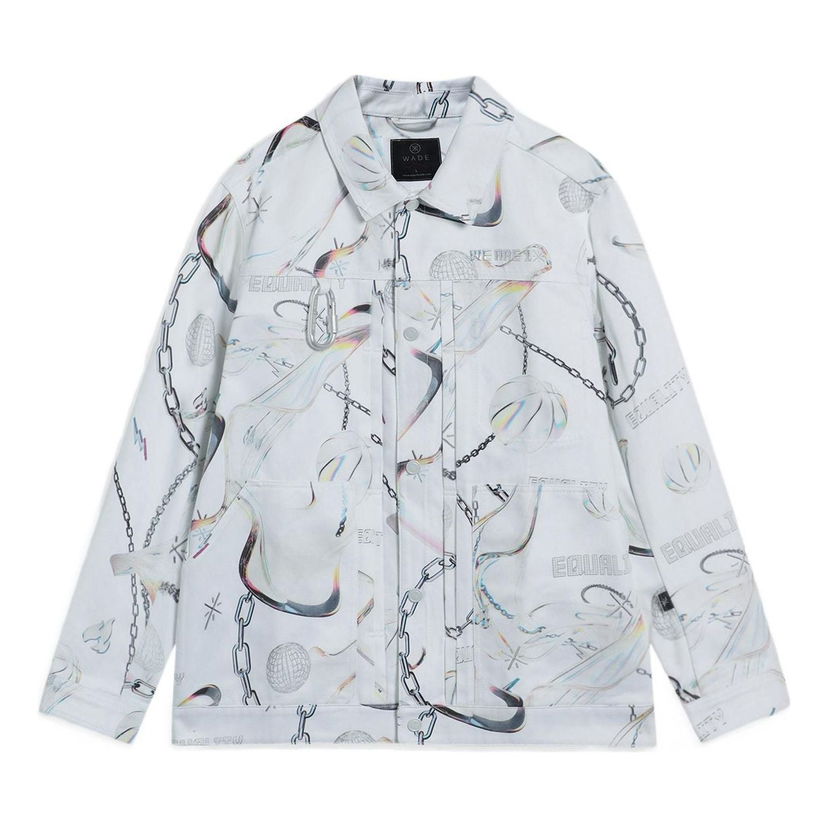 Jakke Li-Ning Way Of Wade Graphic Print Jacket Hvid | AFDS475-2