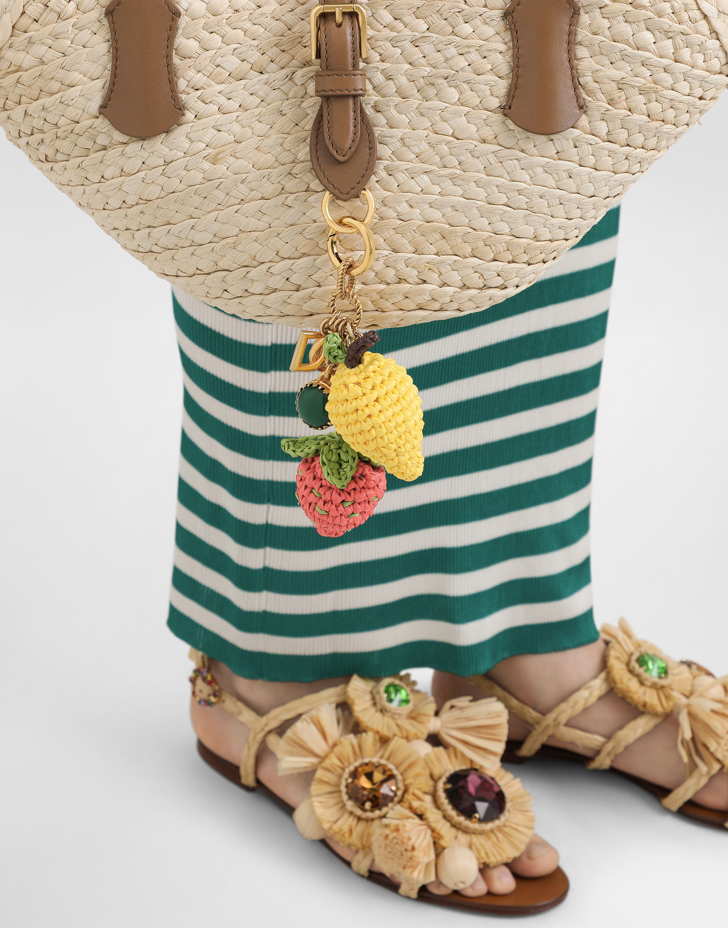 Nøgleringe Dolce & Gabbana Dolce & Gabbana Fruit Shaped Metal and Raffia Keychain Flerfarvet | BI3410AK3748J901, 1