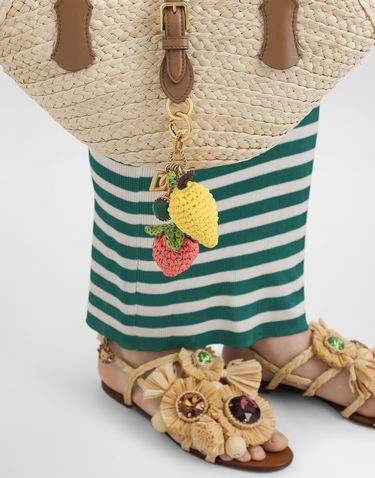 Nøgleringe Dolce & Gabbana Dolce & Gabbana Fruit Shaped Metal and Raffia Keychain Flerfarvet | BI3410AK3748J901, 1