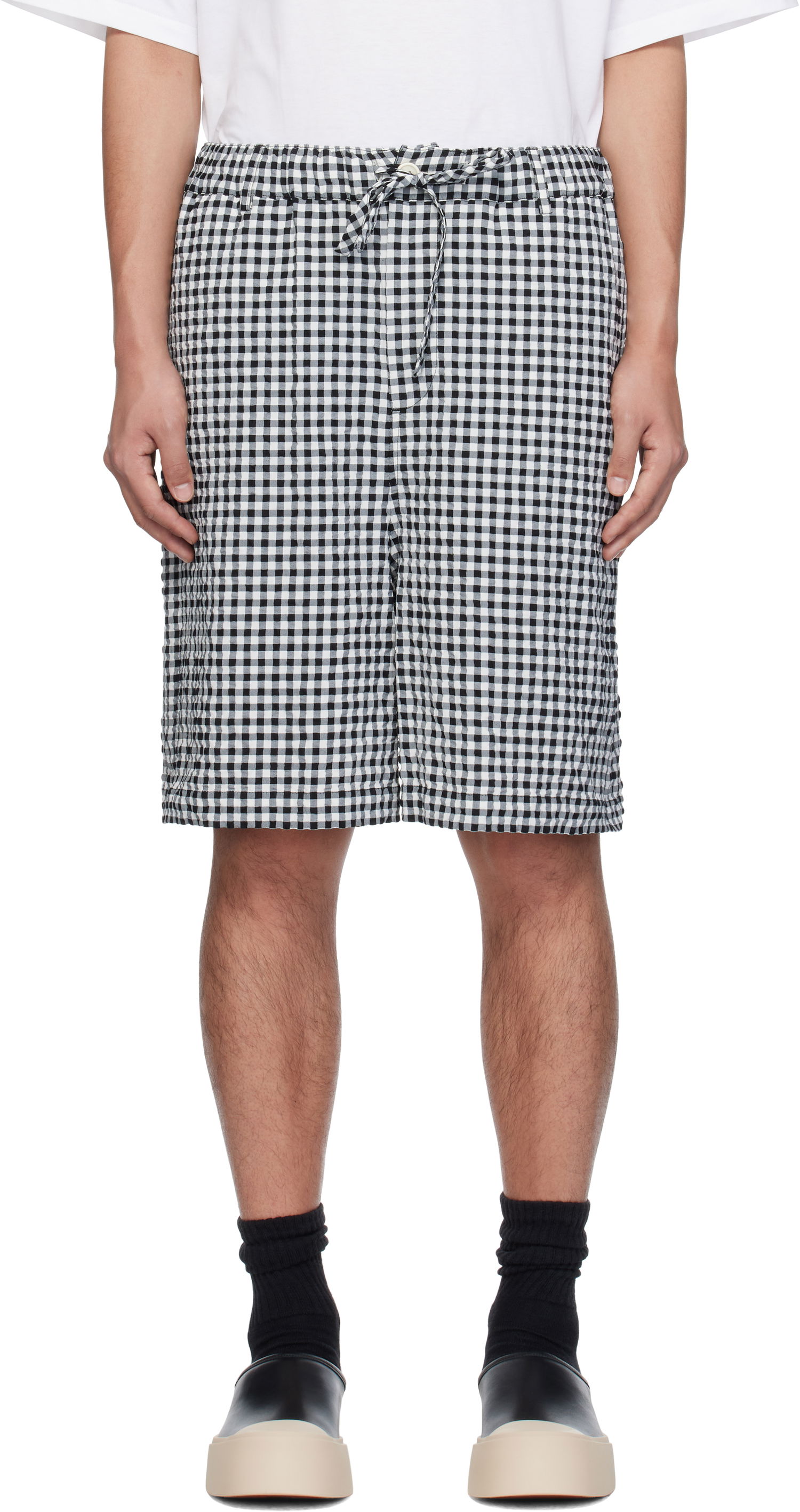 Shorts Marni Marni Gingham Seersucker Drawstring Shorts Sort | PUMU0291A0 UTN929, 0