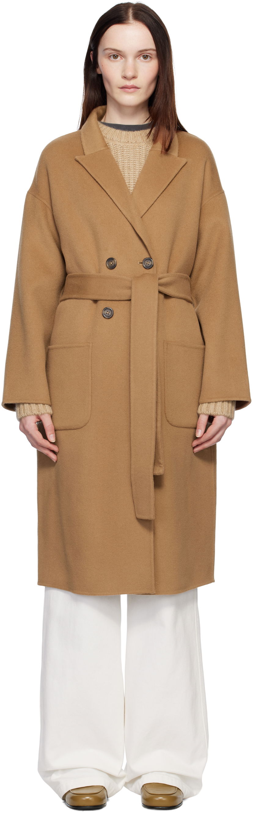 Frakker Anine Bing Anine Bing Dylan Double-Breasted Wool Coat Brun | A-01-4001-200