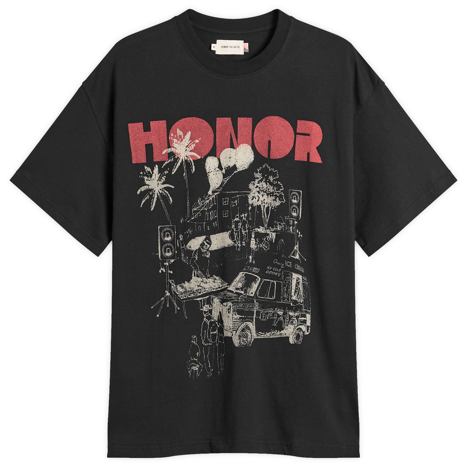T-shirt Honor The Gift Honor the Gift Block Party Graphic T-Shirt, Size Large Sort | HTG250243-BLK, 0