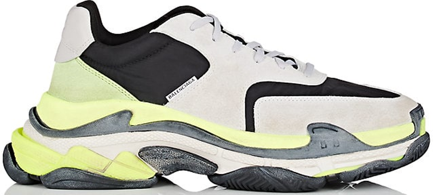 Sneakers og sko Balenciaga Triple S Black Neon Green Light Grey Grå | 533888-W09T2-1293, 0
