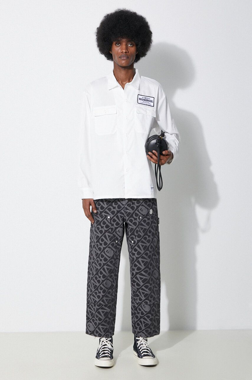 Cargo bukser BAPE A Bathing Ape Metal One Point Double Knee Denim Work Pants Sort | 1J80150052, 1