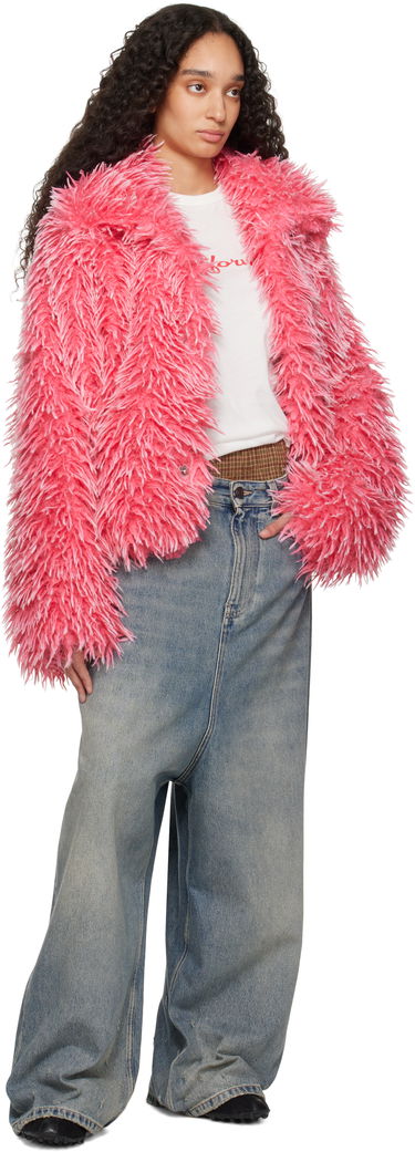 Jakke ERL ERL Varsity Faux-Fur Jacket Lyserød | ERL10J001, 3