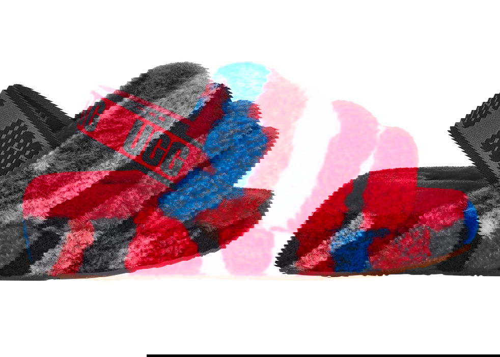 Sneakers og sko UGG Fluff Yeah Slide Cali Collage Flerfarvet | 1118164-RED, 0