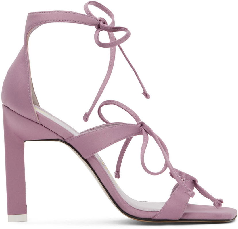 Tilbehør The Attico Attico Aria Lace-Up Heeled Sandals Lilla | 227WS518 V015