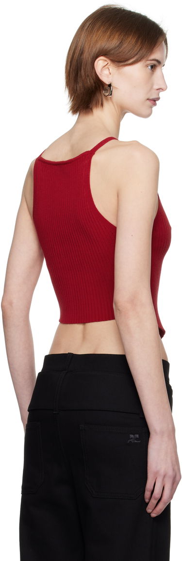 Tanktop Courrèges Courrèges Pointy Rib Knit Tank Top Rød | 125MTO042FI0001, 2