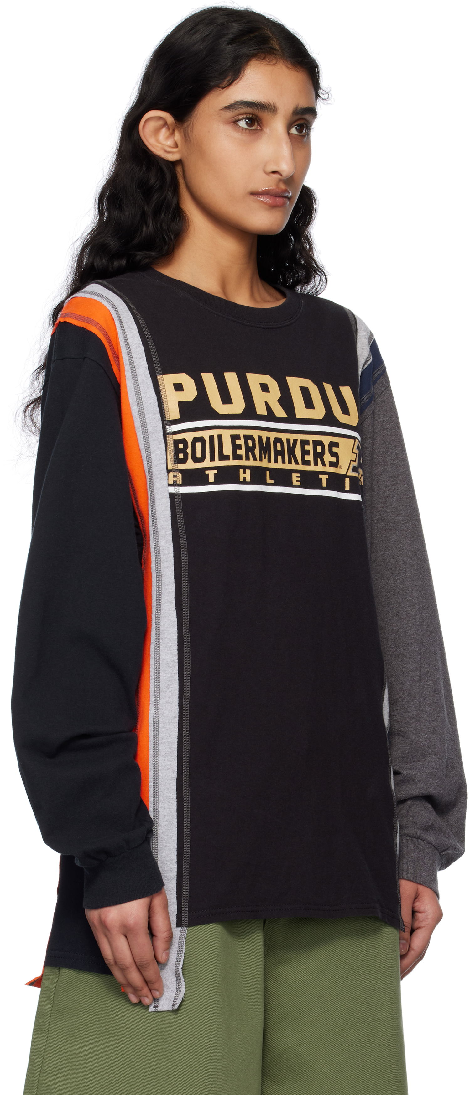 Sweater Needles NEEDLES 7 Cuts College Long Sleeve T-Shirt Sort | QV409, 1