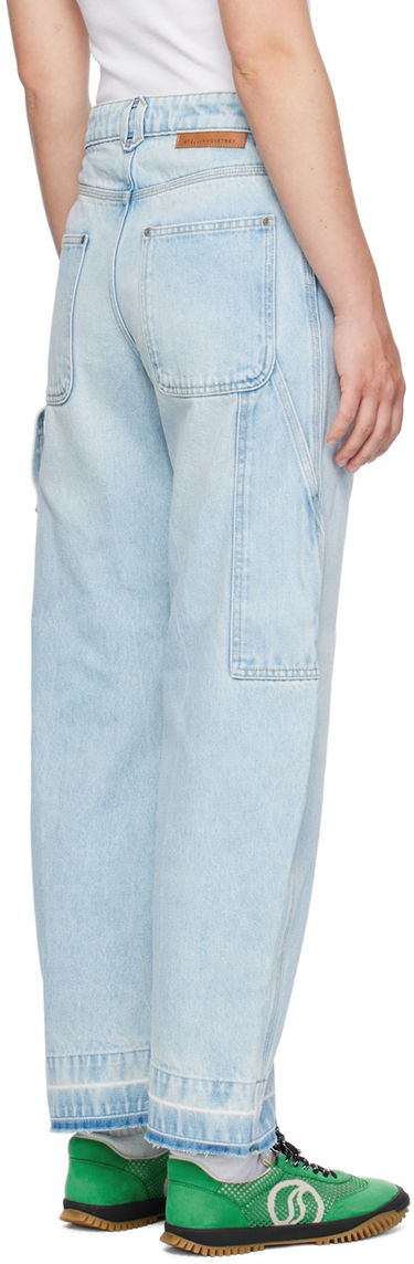 Jeans Stella McCartney Stella McCartney Wide-Leg Mid-Rise Jeans Blå | 6D02433SPH62, 2