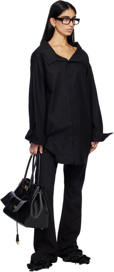 Skjorte Balenciaga Off Shoulder Long Shirt Sort | 809072 TNM60, 3