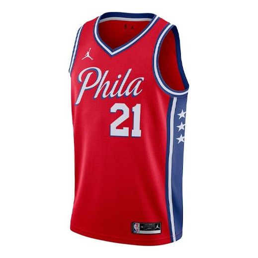 Jersey Jordan NBA Philadelphia 76ers Joel Embiid Jersey Rød | CV9490-666