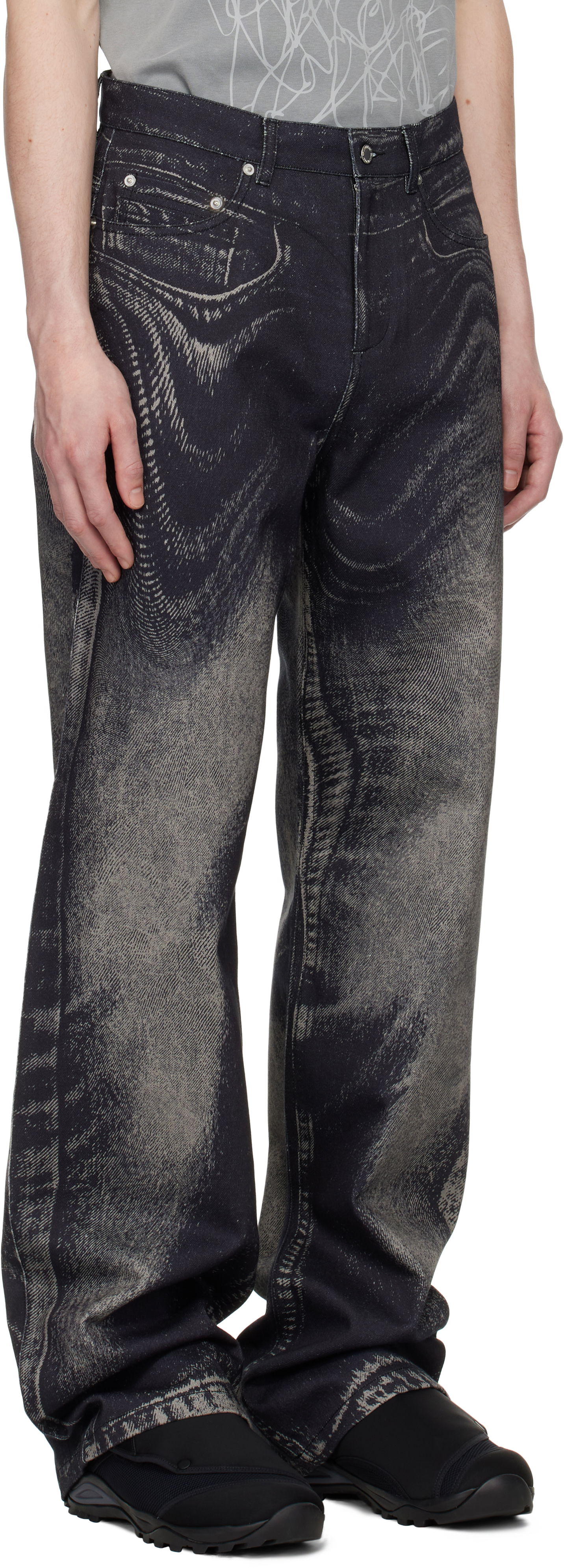 Jeans Camper Camperlab Printed Jeans Sort | AU00006-003, 1