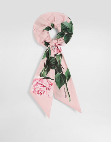 Tørklæde Dolce & Gabbana Dolce & Gabbana Rose Print Poplin Scrunchie Lyserød | LB7A22HS5S7HF5IZ, 0