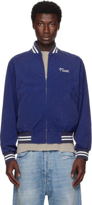 Bomberjakke Noah Noah Cotton Varsity Jacket Blå | OW086SS25ROY, 0
