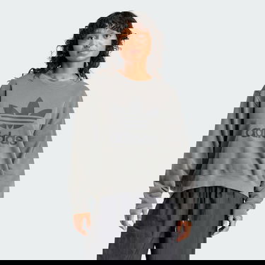 Sweatshirt adidas Originals Washed Trefoil Sweatshirt Grå | IN2270, 0