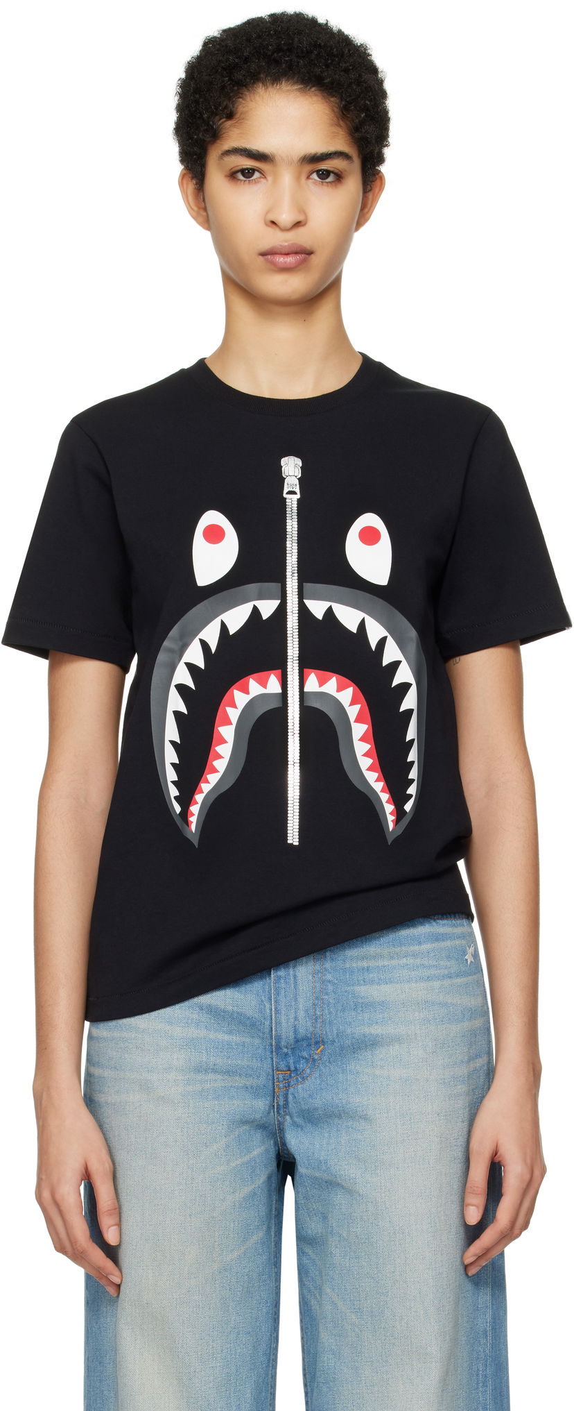 T-shirt BAPE Shark Graphic Cotton T-shirt Sort | 001TEK802003L