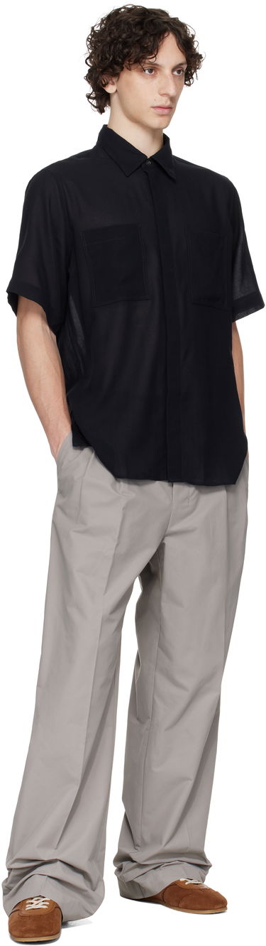 Skjorte AMI AMI Paris Short Sleeve Shirt Sort | HSH252.CO0098, 3