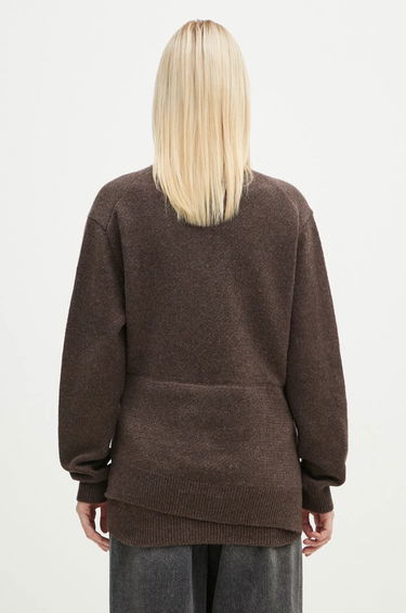 Sweater JW Anderson JW Anderson Draped Tie Front Jumper Brun | KW1263.YN0384.958, 2