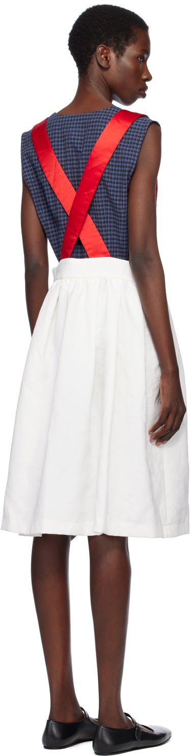 Nederdel Comme des Garçons Comme des Garçons Girl Gabardine & Satin Midi Skirt Hvid | NO-A005-051, 2