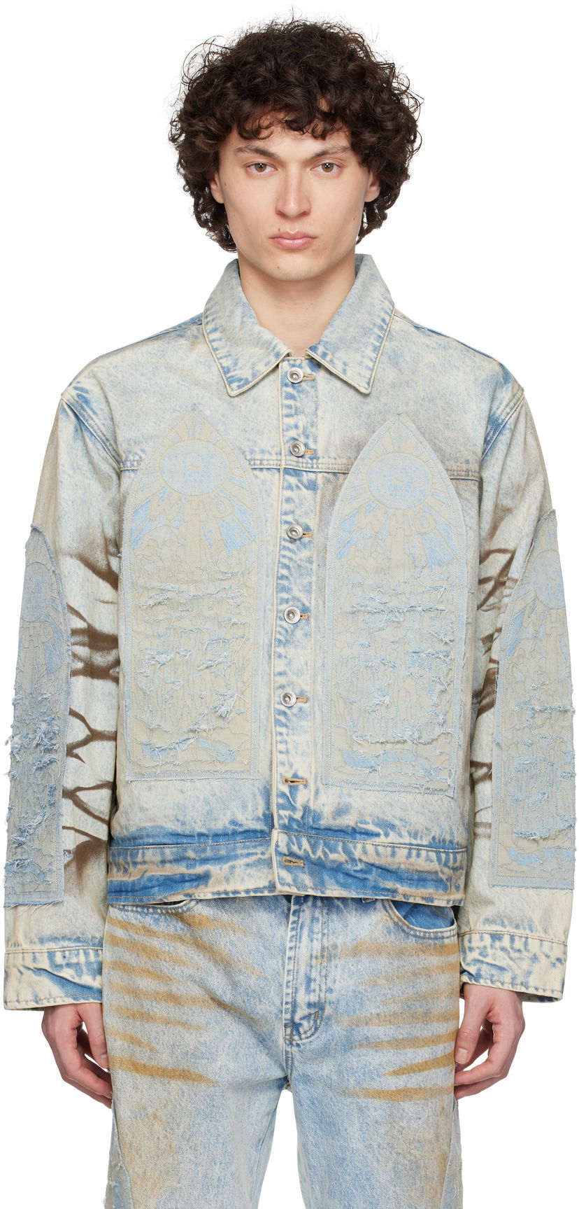 Jakke Who Decides War Who Decides War Signature Mechanic Trucker Denim Jacket Blå | 1131310009SS25