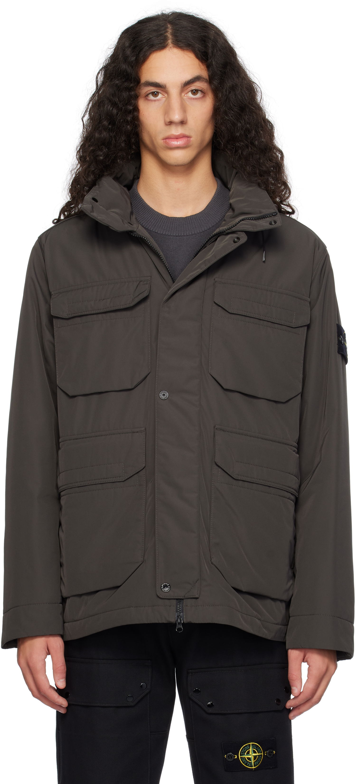 Parka Stone Island 43626 Micro Twill Jacket Grå | 811543626, 0