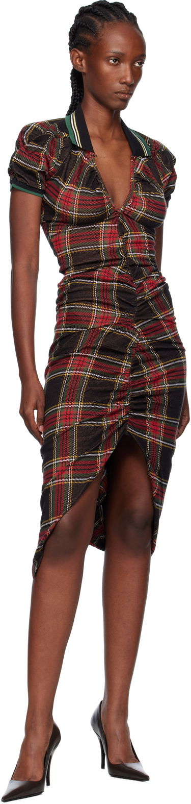 Kjole Vivienne Westwood Vivienne Westwood Pulling Plaid Midi Dress Flerfarvet | 1601004S-J009T-, 3