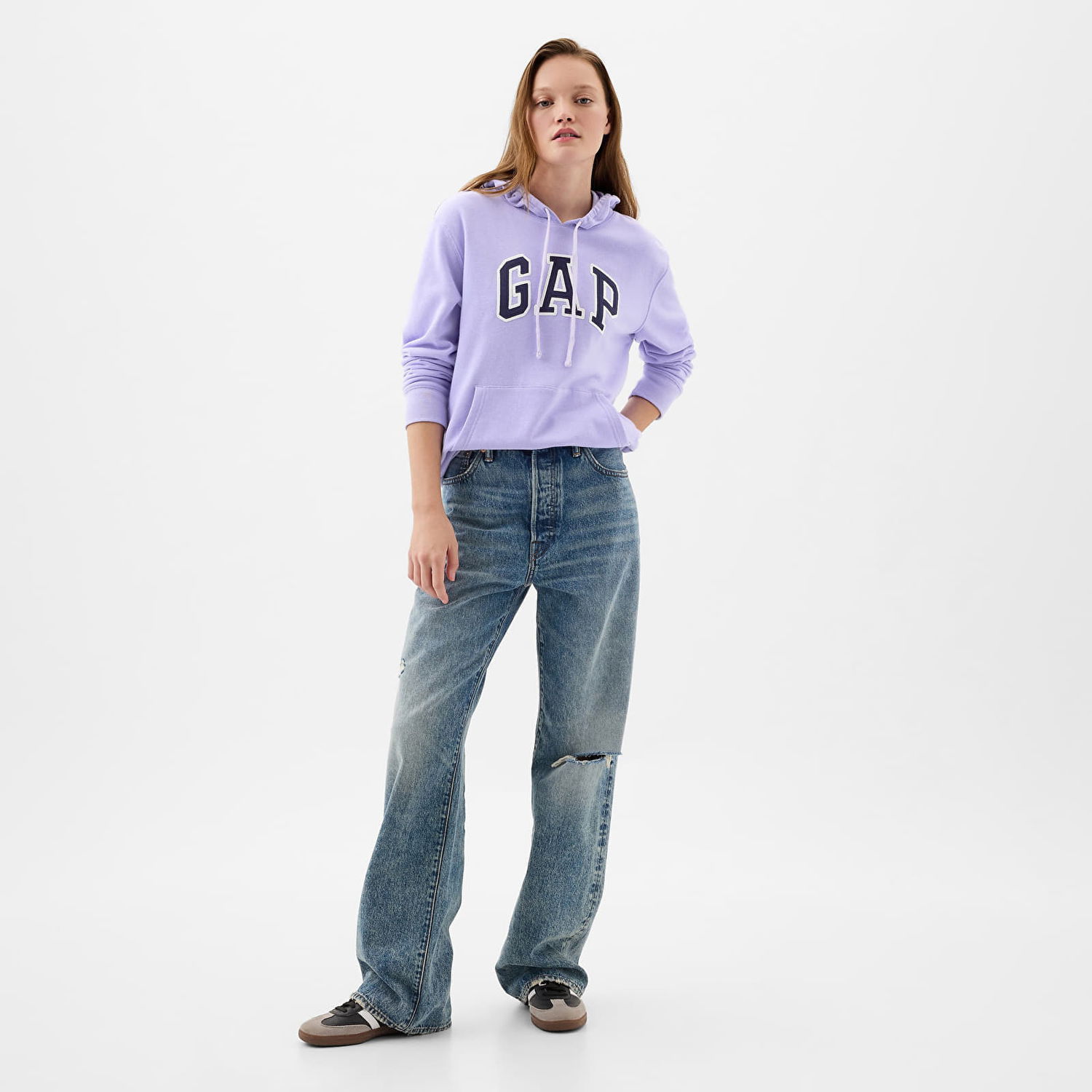 Sweatshirt GAP Pullover Logo Hoodie Fresh Lavender Lilla | 870537-03, 1