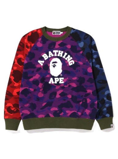 Sweater BAPE Crazy Camo Relaxed Fit College Crewneck Lilla | 1I80-113-009