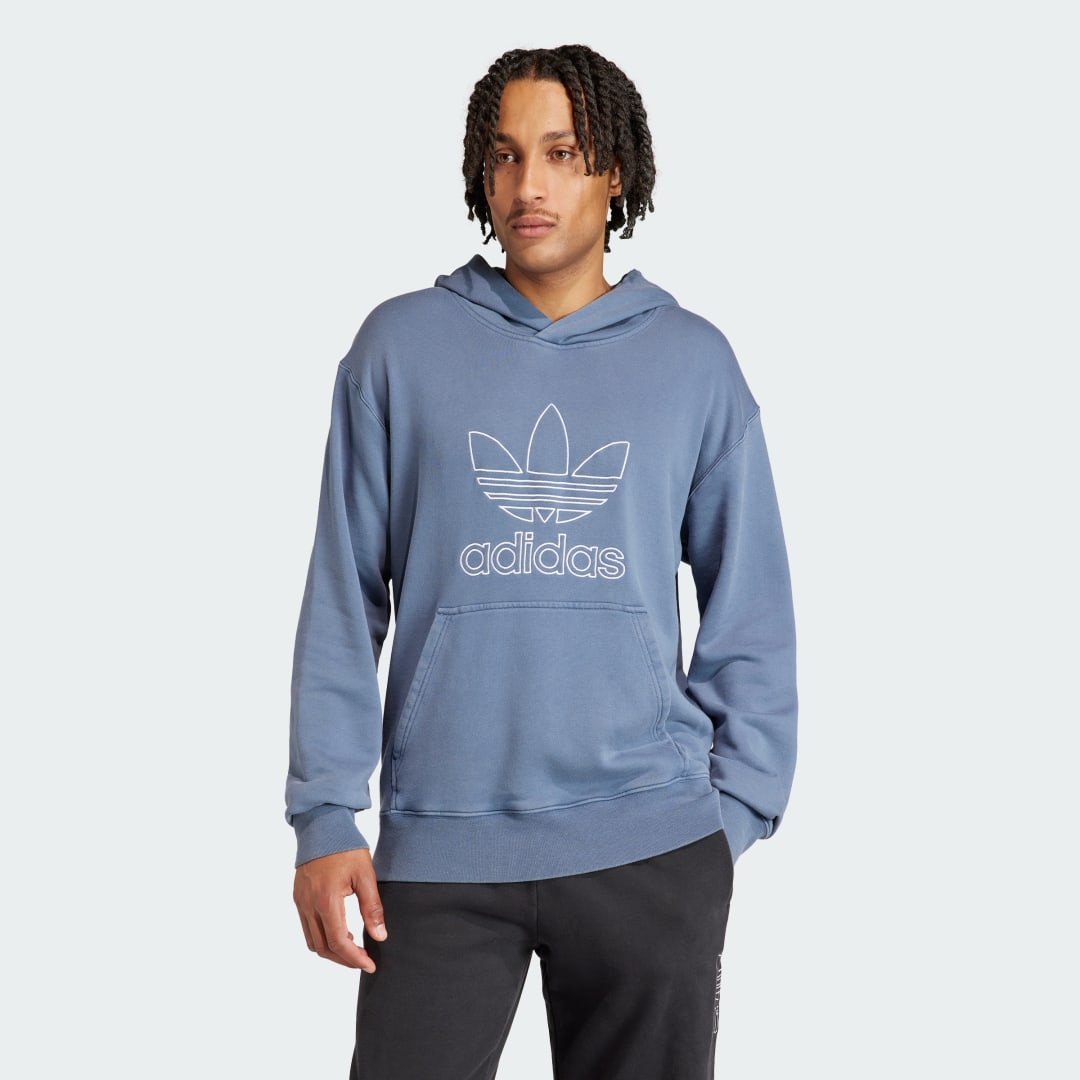 Sweatshirt adidas Originals Adicolor Outline Trefoil Hoodie Mørkeblå | IR7991, 0