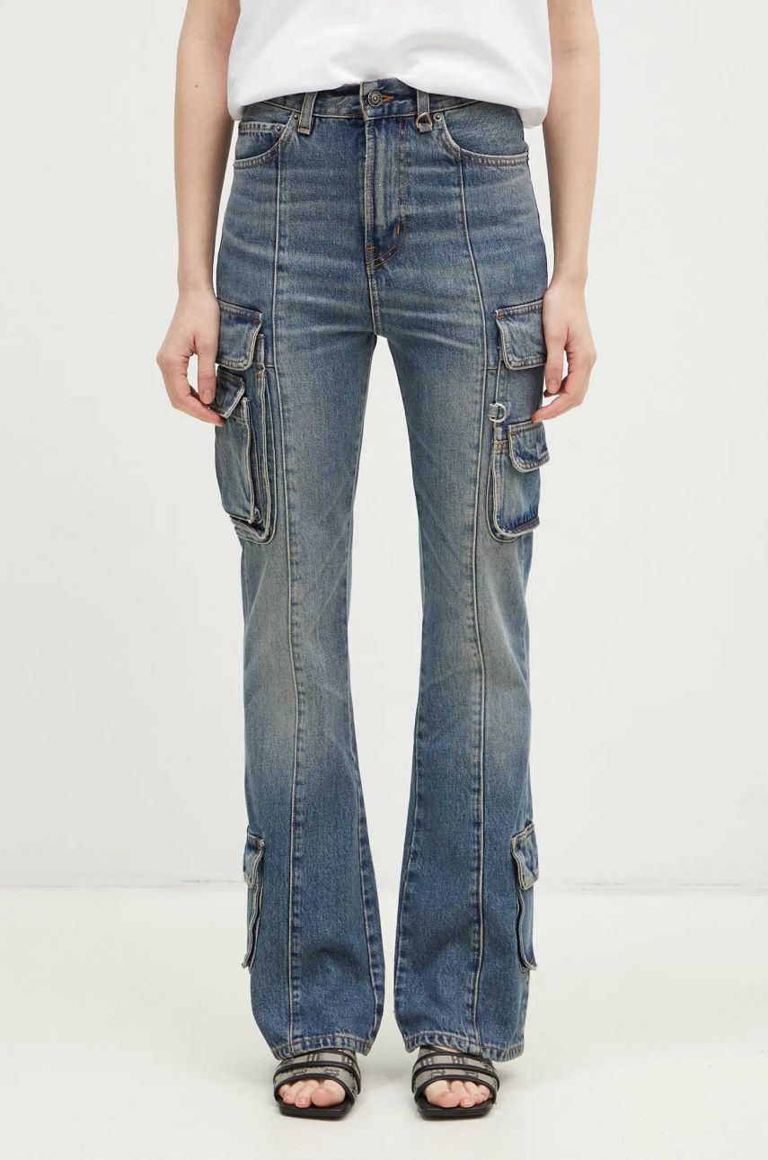 Jeans Fiorucci Multipocket Flared High Waist Jeans Blå | U01FMDJE083DN01DN02, 0