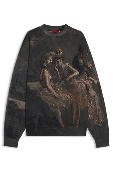 Sweatshirt BOSS HUGO x apoh Oversized-Fit Sweatshirt with Ballerina Print Sort | 50555032
