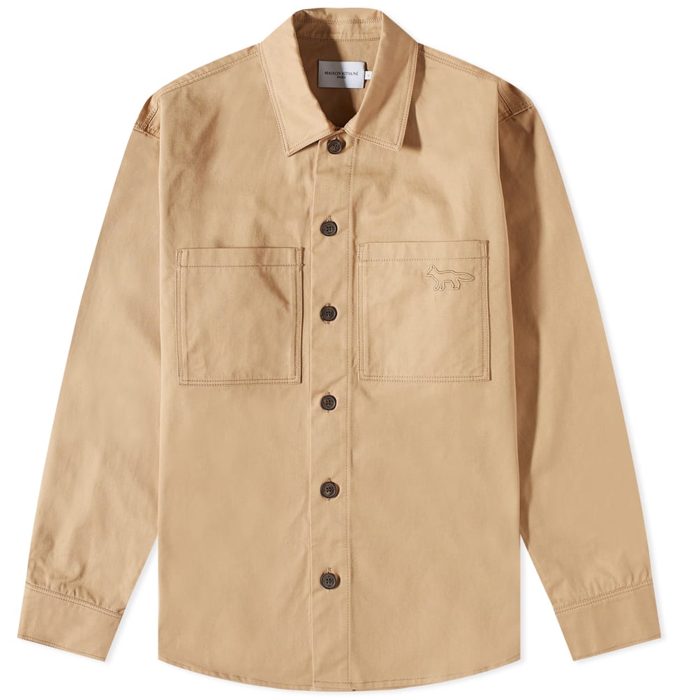 Jakke MAISON KITSUNÉ Snaps Shirt Jacket Beige | KM00407WW0073-P220, 0
