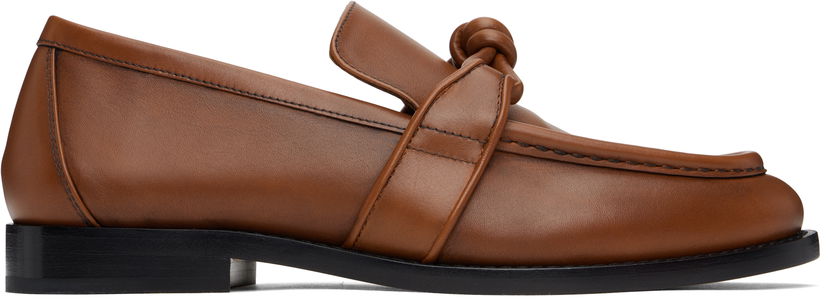 Sneakers og sko Bottega Veneta Bottega Veneta Astaire Knotted Leather Loafers Brun | 796696 V4AF0