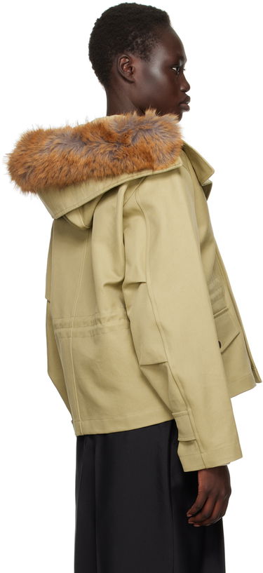 Parka Burberry Burberry Short Faux-Fur Trim Jacket Beige | 8095254, 2