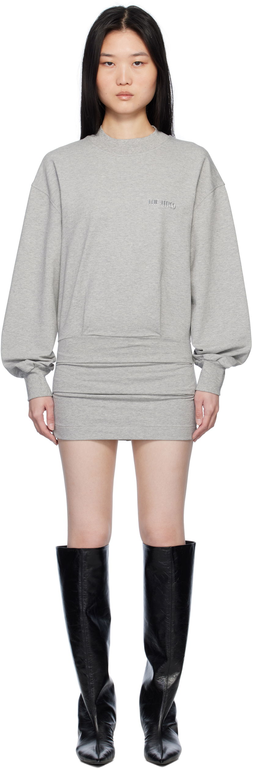 Kjole The Attico The Attico Sweater Mini Dress Grå | 250WCA00393 JJF006AA