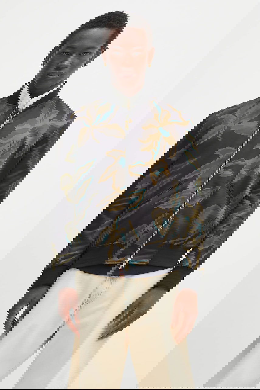 Bomberjakke Paul Smith Paul Smith Floral Print Bomber Jacket Sort | M1R.275U.T02704, 0