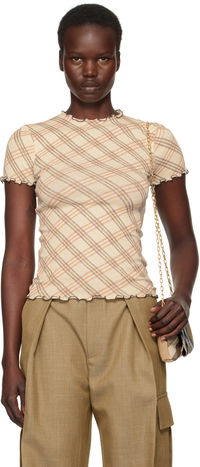 Check Stretch Cotton T-Shirt