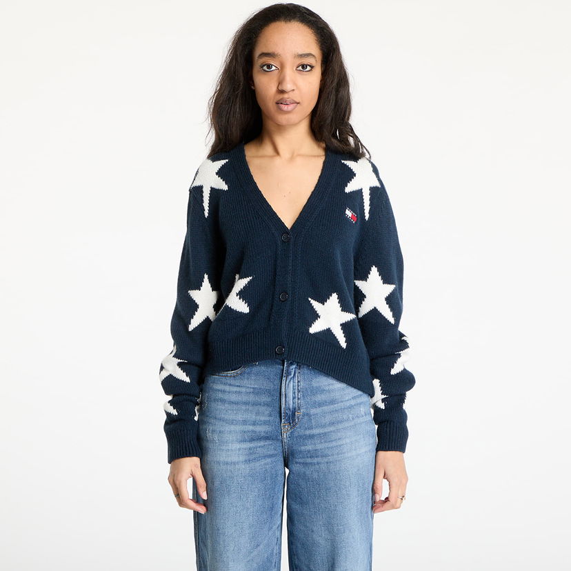 Sweater Tommy Hilfiger Tommy Jeans Star Cardigan Mørkeblå | DW0DW20275 C1G