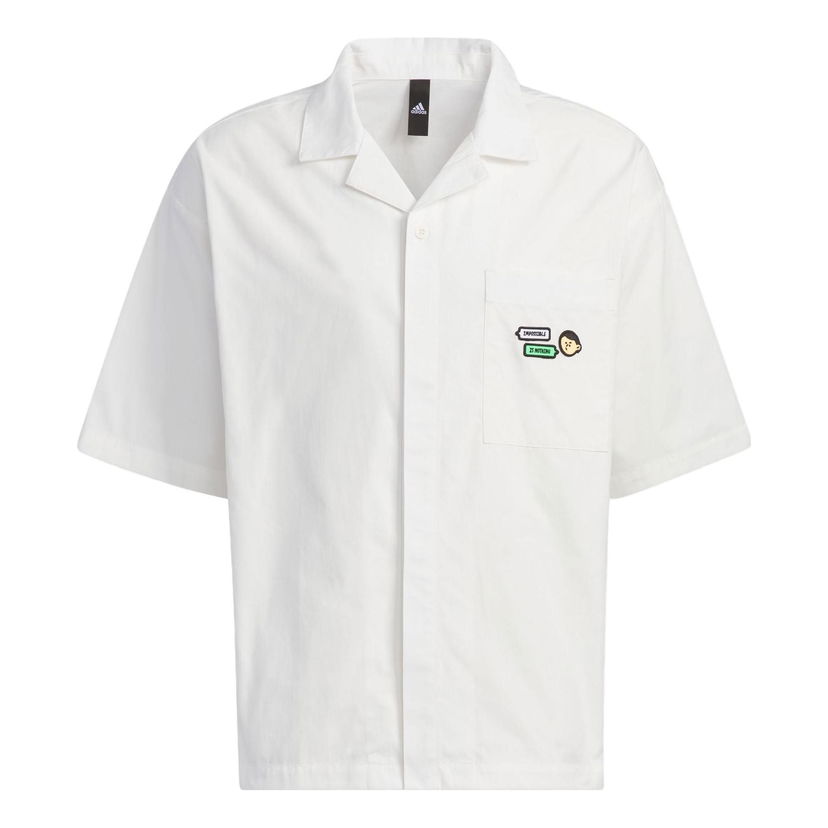 Skjorte adidas Originals Men's Graphic Woven Shirt Hvid | IA8100